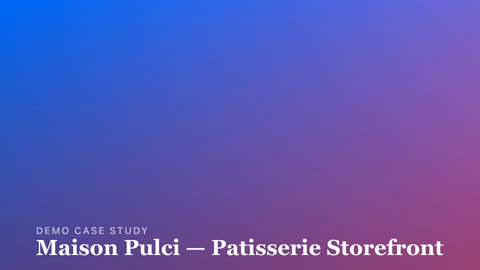 Maison Pulci storefront cover, rendered from a JPEG source