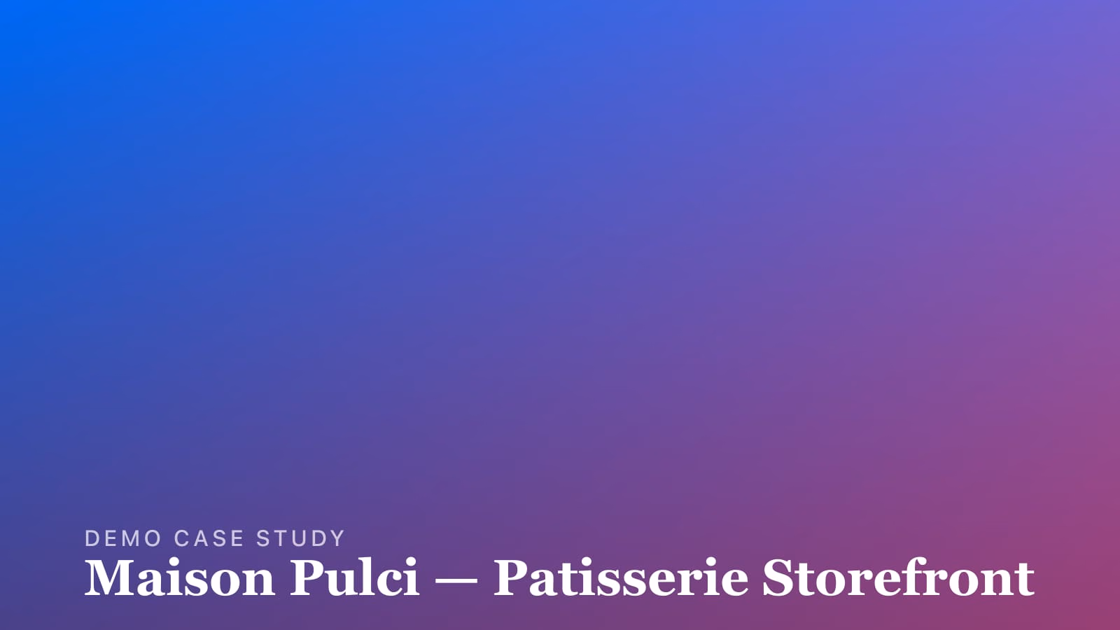 Screenshot of Maison Pulci — Patisserie Storefront project